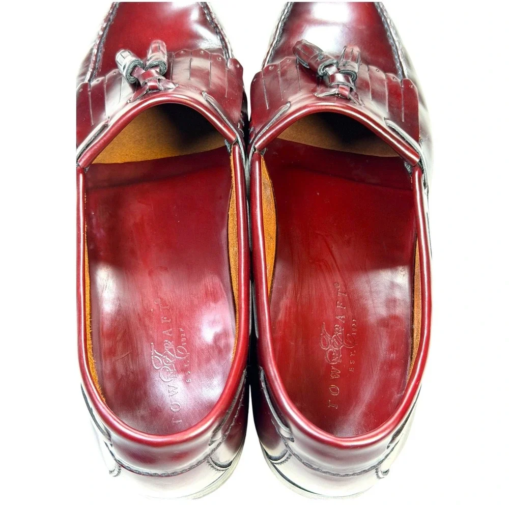 Vtg Towncraft Burgundy Kiltie Tassel Loafers Men's 11.5D Oxblood Leather Preppy